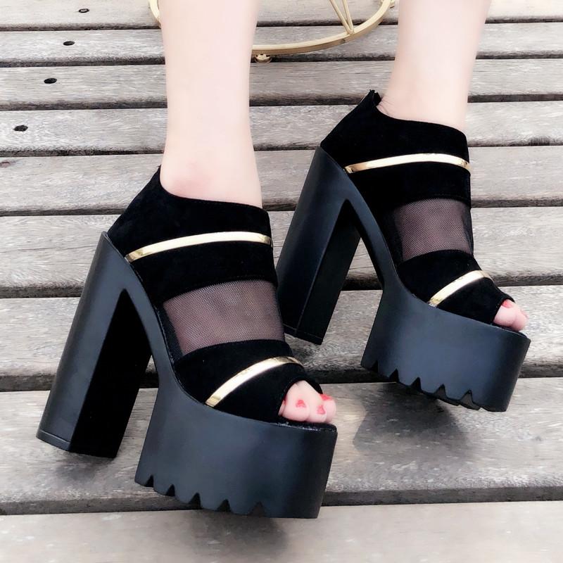 Dress Shoes 6 Inches Peep Toe Pumps Coarse Heel Stripper Models Party Fashion Sexy Show Nightclub Mature Platform Elegant Concise Style, Black
Dress Shoes 6 Inches Peep Toe Pumps Coarse Heel Stripper Models Party Fashion Sexy Show Nightclub Mature Platform Elegant Concise Style, Black