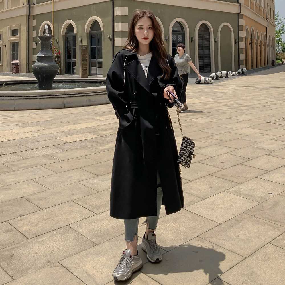 SLPBELY Women Trench Coat Windbreaker White Double Breasted Korean Style Lady Office With Belt Female Outerwear Spring 210820