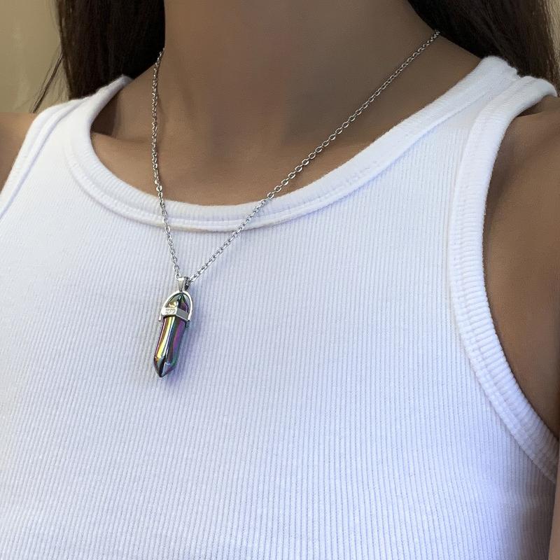 Pendant Necklaces Trendy Gold Silver Color Thin Chain Ladies Vintage Geometric Opal Imitation Crystal Jewelry For Women
Pendant Necklaces Trendy Gold Silver Color Thin Chain Ladies Vintage Geometric Opal Imitation Crystal Jewelry For Women