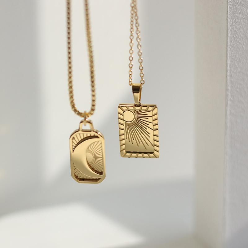 GHIDBK Street Style Stainless Steel Irregular Textured Moon and Sun Rays Charms Pendant Chokers for Women Minimalist Neckalces
GHIDBK Street Style Stainless Steel Irregular Textured Moon and Sun Rays Charms Pendant Chokers for Women Minimalist Neckalces