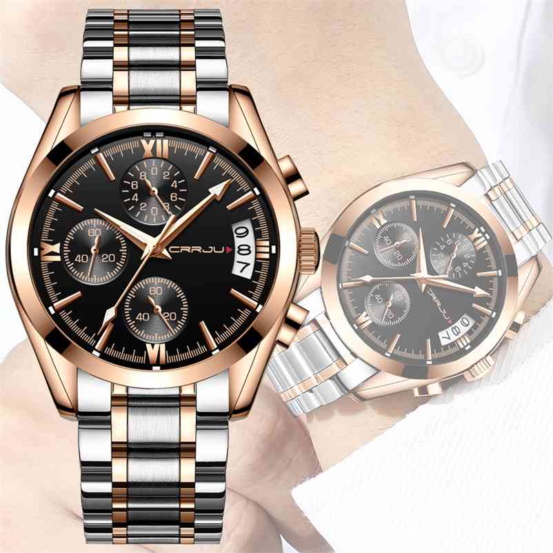 Watches Men Luxury Brand CRRJU Chronograph Sports Waterproof Full Steel Quartz 's Watch Relogio Masculino 210608, L-sbe
Watches Men Luxury Brand CRRJU Chronograph Sports Waterproof Full Steel Quartz 's Watch Relogio Masculino 210608, L-sbe