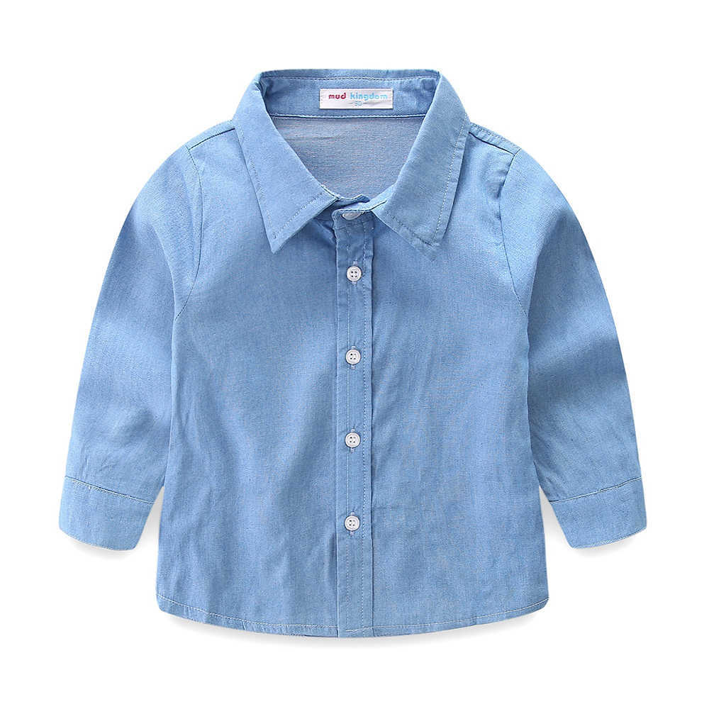 Mudkingdom Toddler Boys Outfits Long Sleeve Button Up Shirts Solid Pants Sets Kids Clothes Set 210615
