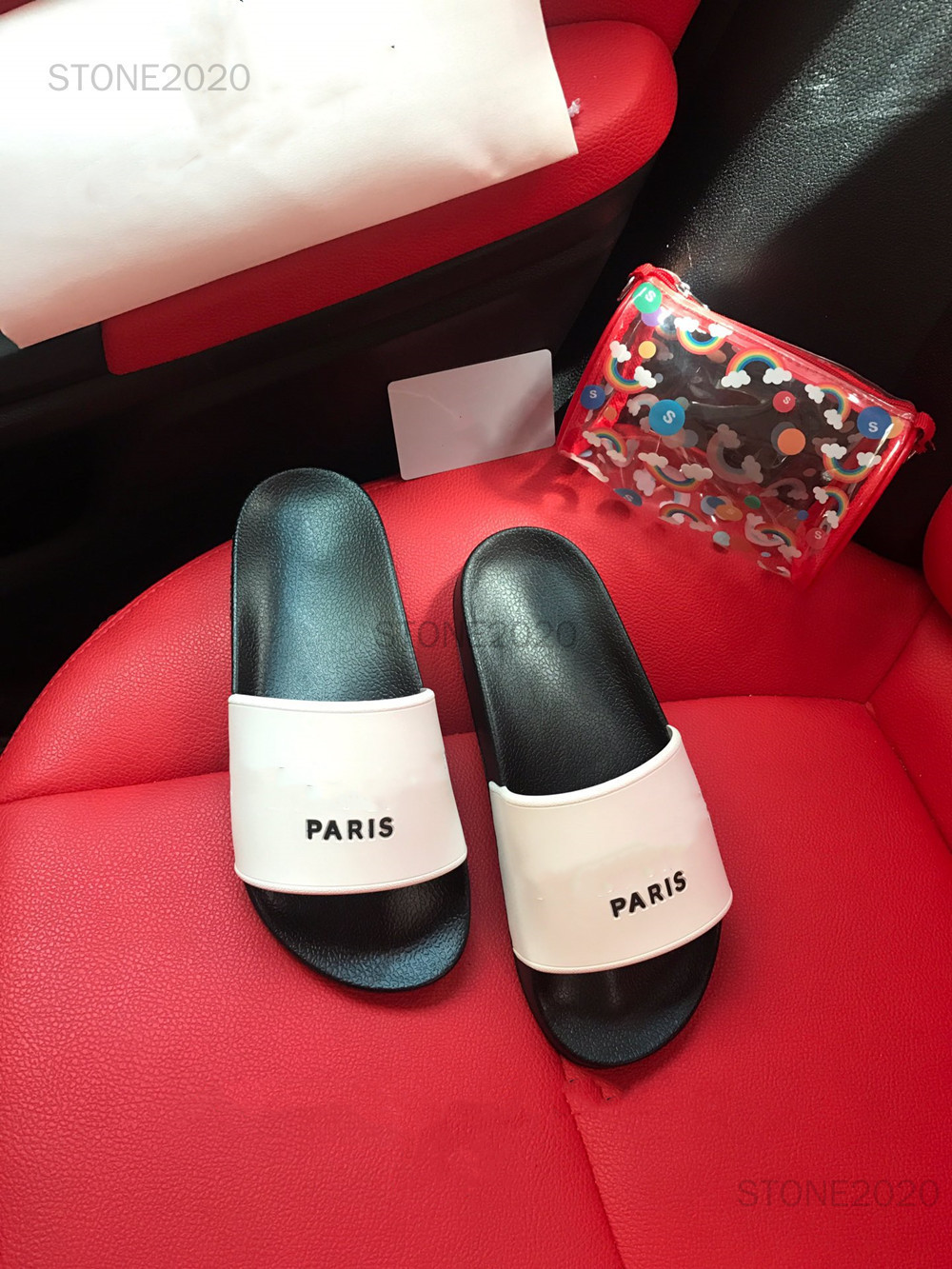 High quality mens slide womens sandals fashion Summer men flats slippers Indoor Shoes Size EUR 35-44 come with box, Black
High quality mens slide womens sandals fashion Summer men flats slippers Indoor Shoes Size EUR 35-44 come with box, Black