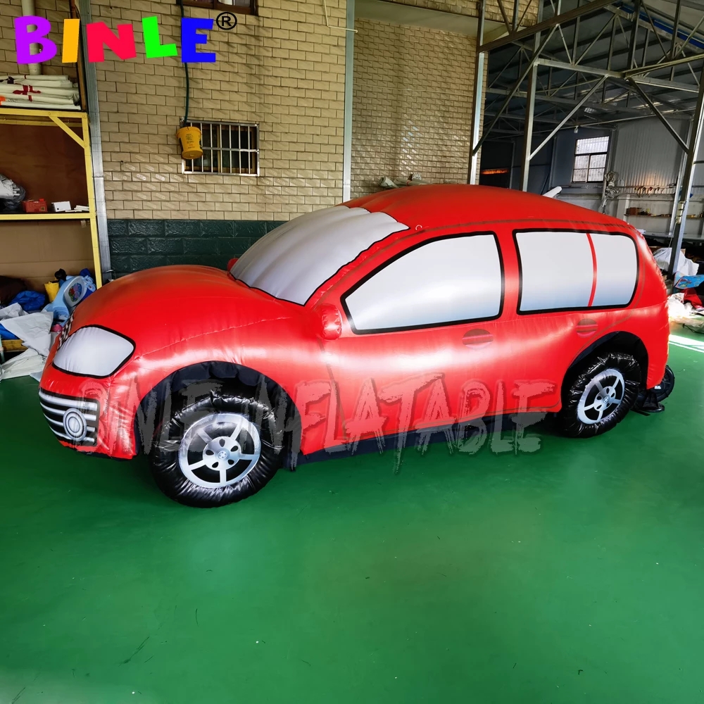 Customize life size 4mL giant Inflatable Car model,large flying helium balloon Floating racing automobile For Advertising