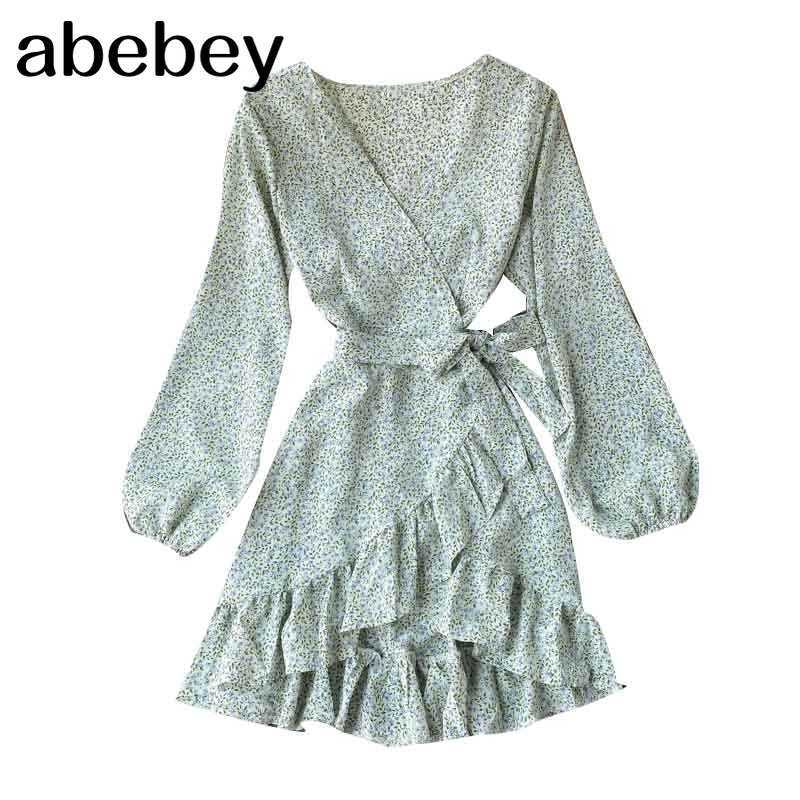 A-E Elegant Autumn Solid Green Spring Retor Dresses Women Party High Waist Long Sleeve Runway Boho Vintage Dress 210715