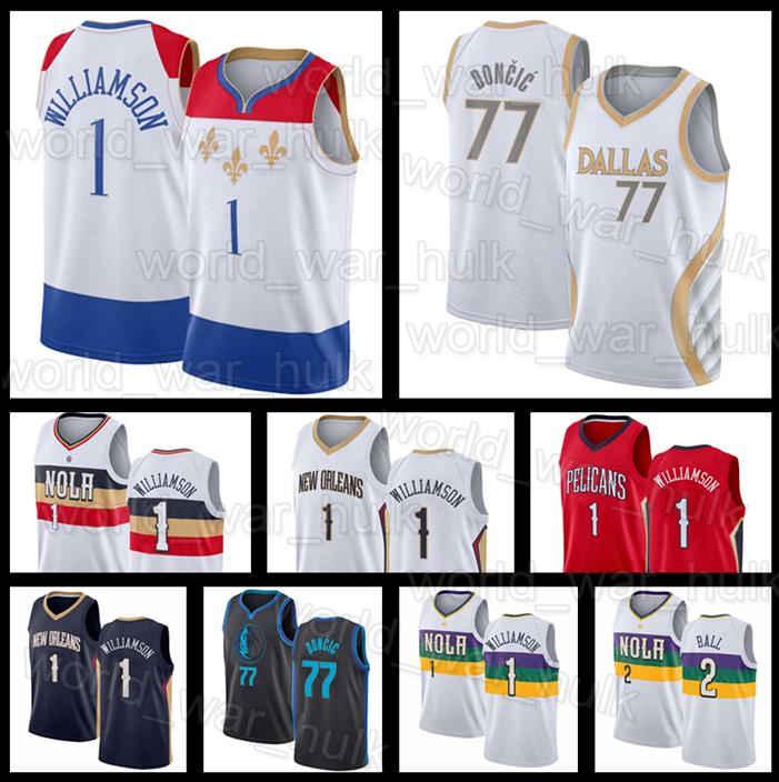 Dallas Mavericks New Orleans Pelicans Jersey Zion 1 Williamson Lonzo 2 Ball 77 Doncic Basketball Jerseys Luka 2021, Black;red 
Dallas Mavericks New Orleans Pelicans Jersey Zion 1 Williamson Lonzo 2 Ball 77 Doncic Basketball Jerseys Luka 2021, Black;red