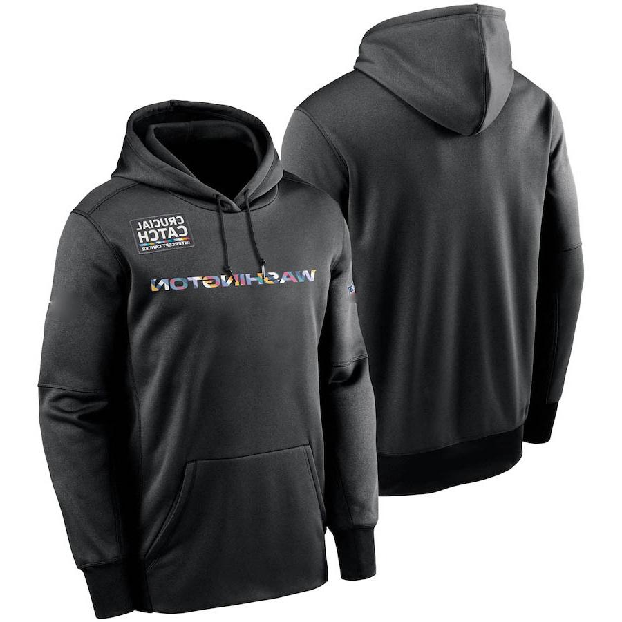 2020 Washington„Redskins„Men Women Kid Crucial Catch Sideline Performance Pullover Football Hoodie Black