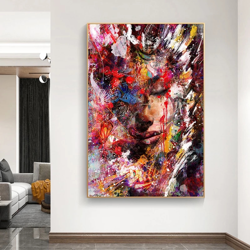 Abstract Watercolor Woman Portrait Posters and Prints Girl Wall Art Canvas Paintings on The Wall for Living Room Decoration