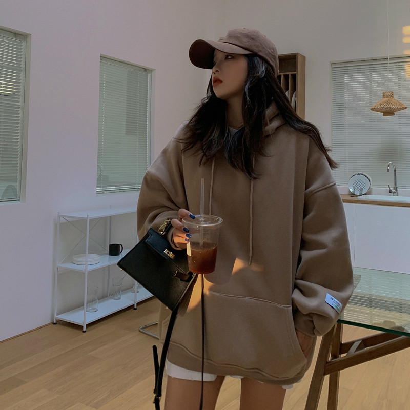 Nomikuma Fleece Hooded Pullover Sweatshirt Autumn Winter Causal Hoody Long Sleeve Women Fashion Hoodies Coat 6C850 201202