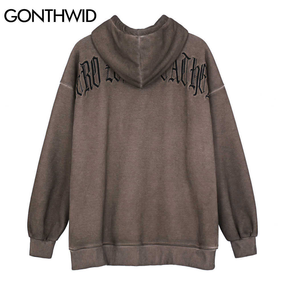 GONTHWID Fleece Hooded Jackets Streetwear Casual Graffiti Angel Print Letter Embroidery Harajuku Hip Hop Men Coat Tops Outwear 211110