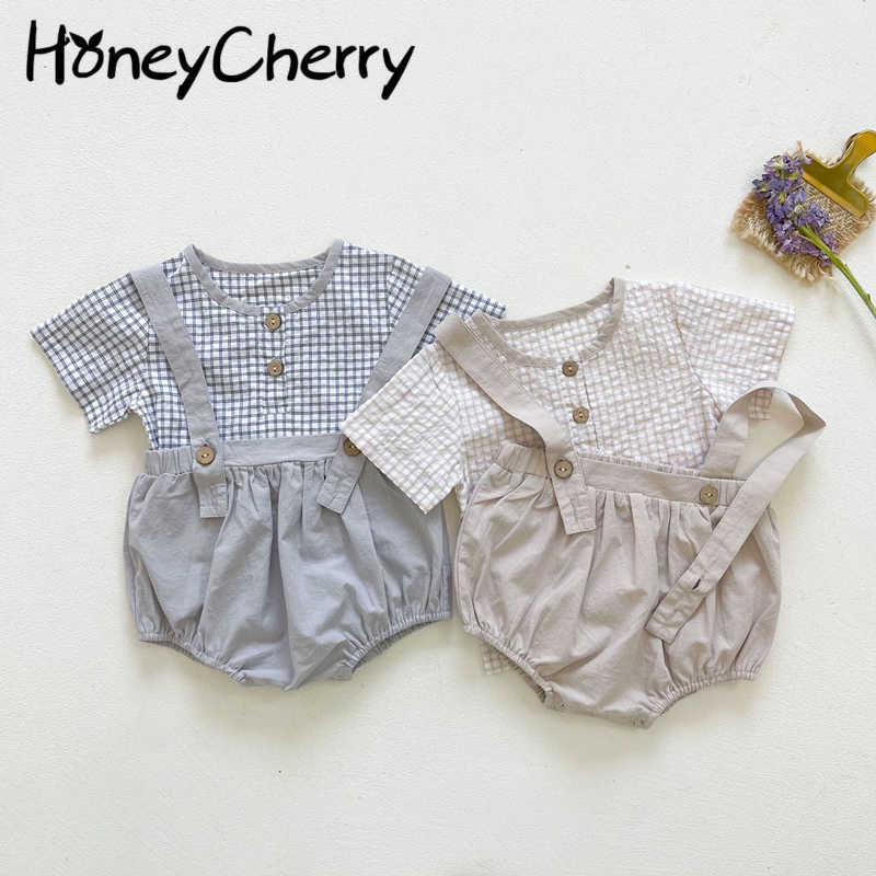 Baby summer short-sleeved shirt + overalls set baby boy clothes set baby girl clothes 210701, Beige
Baby summer short-sleeved shirt + overalls set baby boy clothes set baby girl clothes 210701, Beige