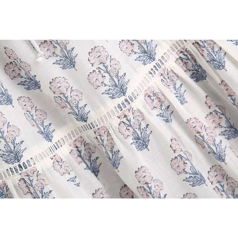 Summer Dress Women Long Sleeves elegant Casual Fashion Chic Lady Patchwork Dress Woman Floral Maxi Dresses Robe Femme 210709