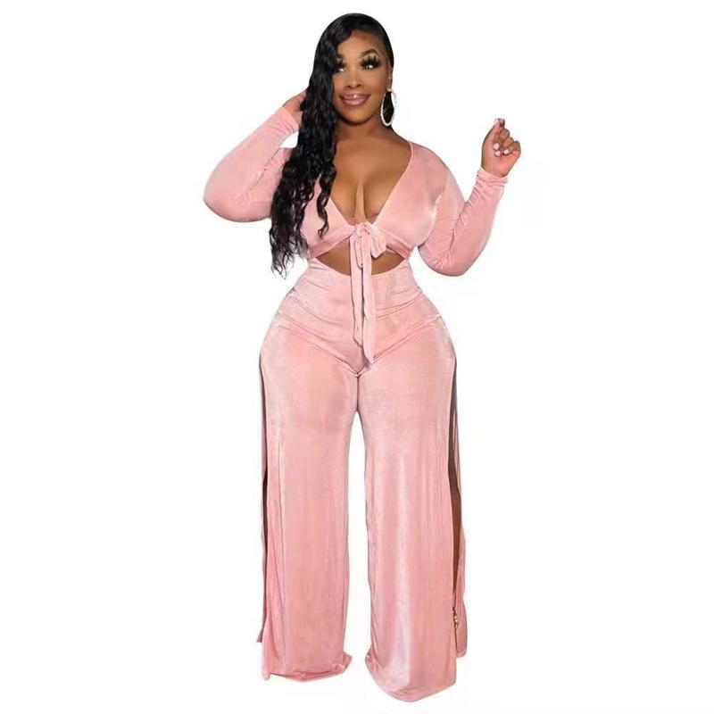 Plus Size Tracksuits Sexy Two Piece Set Women Clothes Long Sleeve Deep V-Neck Crop Top High Split Pants Suit Solid Color Large Outfits, Black
Plus Size Tracksuits Sexy Two Piece Set Women Clothes Long Sleeve Deep V-Neck Crop Top High Split Pants Suit Solid Color Large Outfits, Black