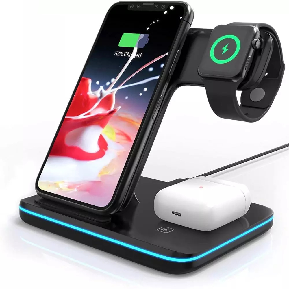 3 In 1 Qi Wireless Charger Stand for Apple Watch 6 5 4 Airpods Pro 15W Fast Charging Dock Station For iPhone 12 11 Pro Samsung Huawei Phone
3 In 1 Qi Wireless Charger Stand for Apple Watch 6 5 4 Airpods Pro 15W Fast Charging Dock Station For iPhone 12 11 Pro Samsung Huawei Phone