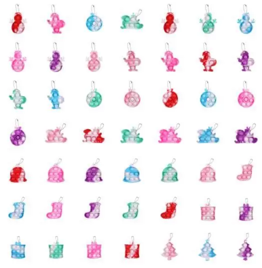 Christmas Simple Key Ring Push Bubble Fidget Toys Keychain Poppet Pops Poppers Decompression Toy Fidgets key chain Anti Stress Board
Christmas Simple Key Ring Push Bubble Fidget Toys Keychain Poppet Pops Poppers Decompression Toy Fidgets key chain Anti Stress Board