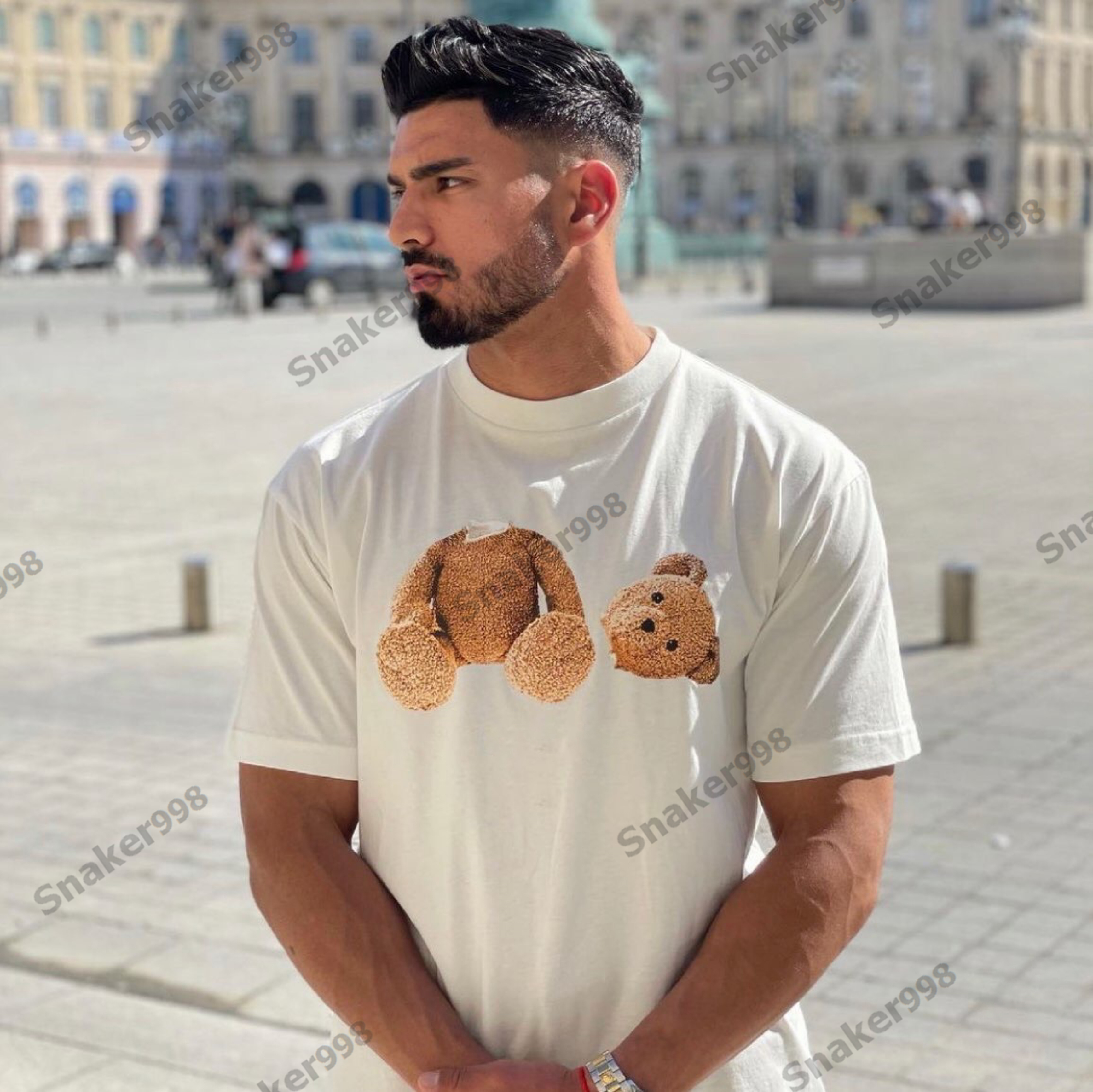 Fashion Men Womens T-shirts Mans streetwear Stylist Tee palms Guillotine Bear Printed Short Sleeve Truncated Bears angels Classic palmesing Tees, Extra not product
Fashion Men Womens T-shirts Mans streetwear Stylist Tee palms Guillotine Bear Printed Short Sleeve Truncated Bears angels Classic palmesing Tees, Extra not product