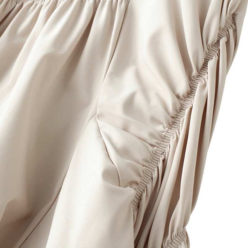 Women's Elegant Pleated Midi Skirt Ladies Casual High Waist Solid Color Asymmetrical Black A-line Skirts Spring Saias SK505 210621