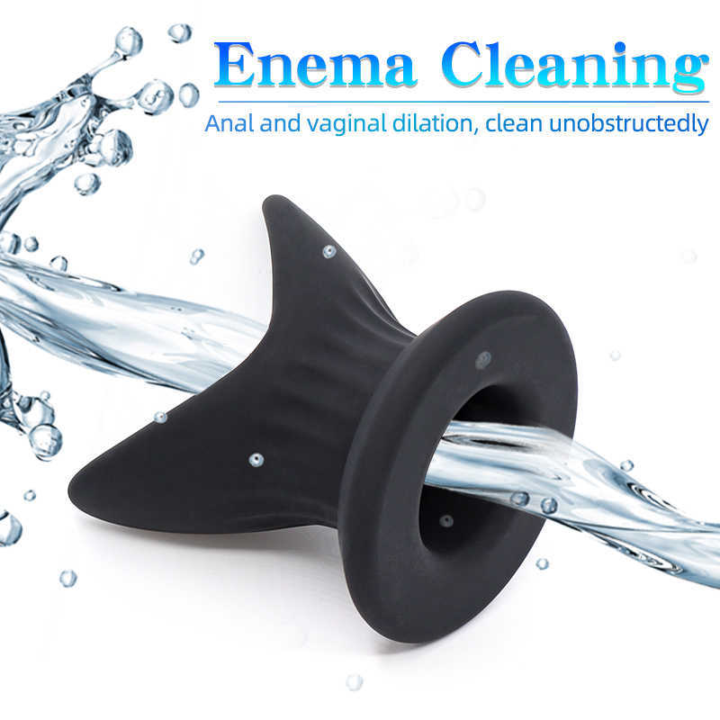 Hollow Anal Plug Tunnel Buttplug Gay Sex Toys Open Butt Enema Dilator/Shower/Speculum Expander For Anus Massage/Douche 211015