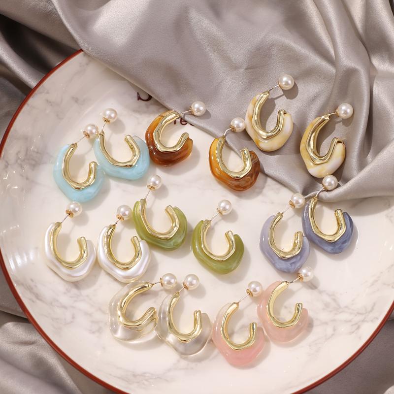 Hoop & Huggie Korean Geometric Colorful Pearl Resin Statement Drop Earrings For Women Vintage Round Dangle Earring Jewelry 2021
Hoop & Huggie Korean Geometric Colorful Pearl Resin Statement Drop Earrings For Women Vintage Round Dangle Earring Jewelry 2021