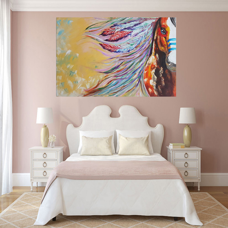 Modern Colorful Canvas Painting Sexy Horse Hair Half Face Wall Poster For Living Room Wall Art Printing Home Decor Unframed