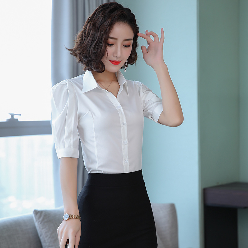 Korean Women Shirts Woman White Shirt Plus Size Elegant Women V Neck Blouse Shirts Womens Tops and Blouses Blusas Mujer De Moda 210225