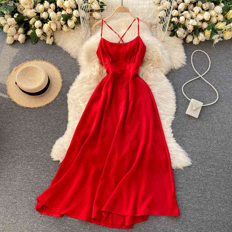 Spring Arrivals Solid Color Square Collar Open Back High Waist Slim Pullover A-line Suspender Long Dress MZ697 210525, Yellow
Spring Arrivals Solid Color Square Collar Open Back High Waist Slim Pullover A-line Suspender Long Dress MZ697 210525, Yellow