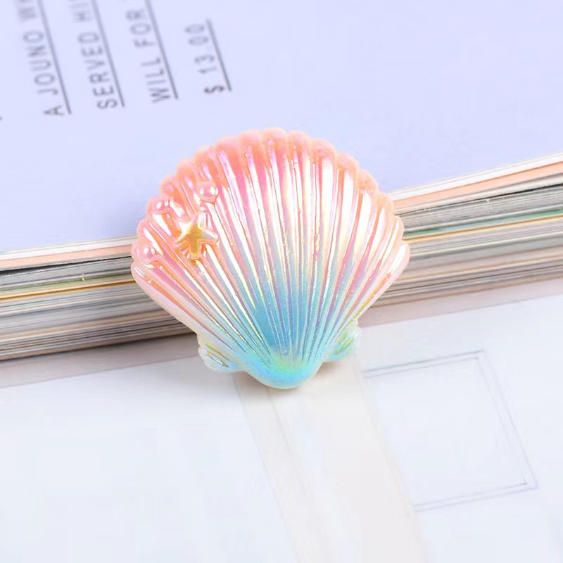 20pcs Mini Lovely Colored Shells Flat Back Resin Components Art Supply Decoration Charm Craft Hair Bow Accessories