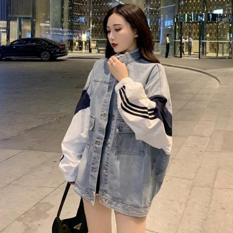 women's jackets loose jacket with long sleeve, feminine, for spring and autumn, color contrast, medium length, retro, bf, denim, women&, Black;brown
women's jackets loose jacket with long sleeve, feminine, for spring and autumn, color contrast, medium length, retro, bf, denim, women&, Black;brown