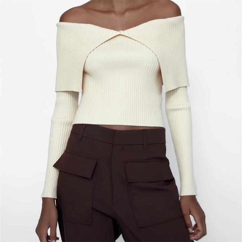 Women' Sweaters TRAF2021 Fall Fashion Ribbed Trim Lapel Slim Fit V-neck Long Sleeve Off-the-shoulder Skinny Hedging Knit Streetwear, Black
Women' Sweaters TRAF2021 Fall Fashion Ribbed Trim Lapel Slim Fit V-neck Long Sleeve Off-the-shoulder Skinny Hedging Knit Streetwear, Black