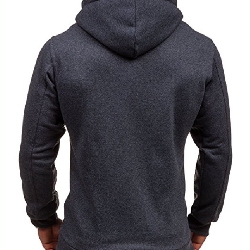 mens Casual Solid color zip Drawstring hoodie male slim Simple Hooded Sweatshirts Spring autumn Elastic cuffs Cardigan Top 201020