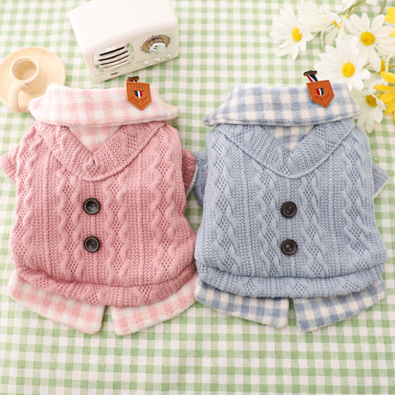 free shipping Warm Pet Sweater Winter Clothes Dog Apparel for Small Dogs Pomeranian Yorkies Chihuahua Schnauzer Thickened Flannel Lining Coats Pink Gi