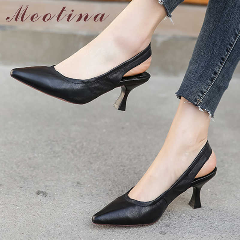 Meotina Women Pumps Slingbacks Real Leather Shoes Pointed Toe Thin High Heels Footwear Female Summer Dress Ladies Shoes Black 210608
Meotina Women Pumps Slingbacks Real Leather Shoes Pointed Toe Thin High Heels Footwear Female Summer Dress Ladies Shoes Black 210608