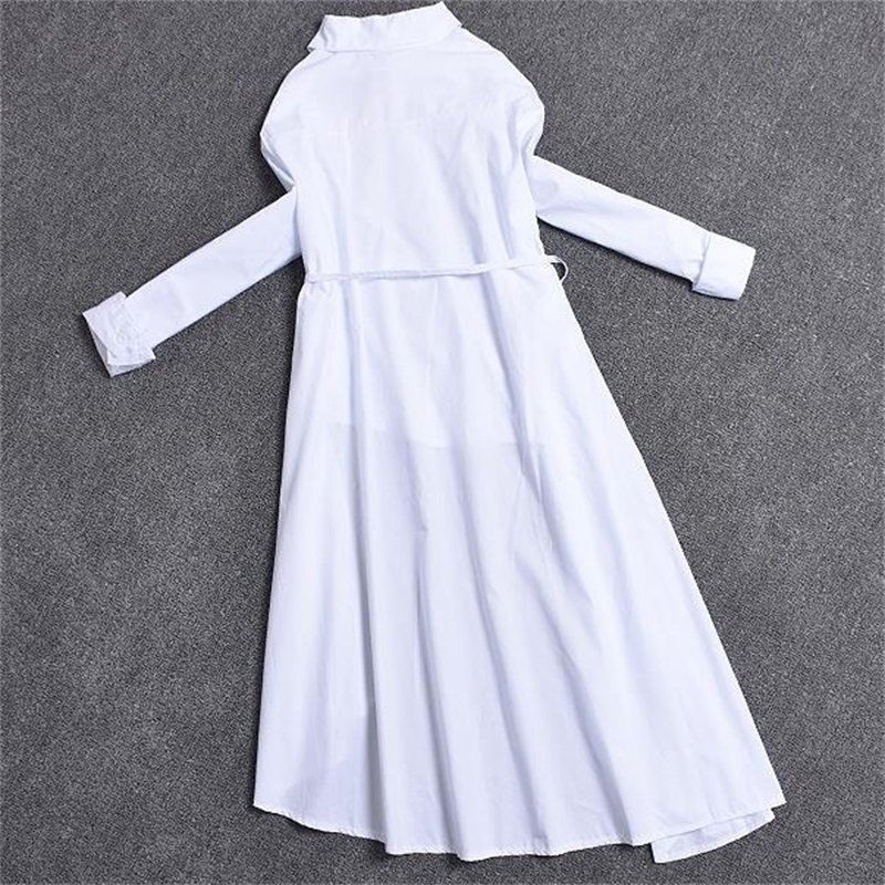 spring autumn Women long sleeve Irregular blouse turn down collar Plus Size Women long shirt T200319