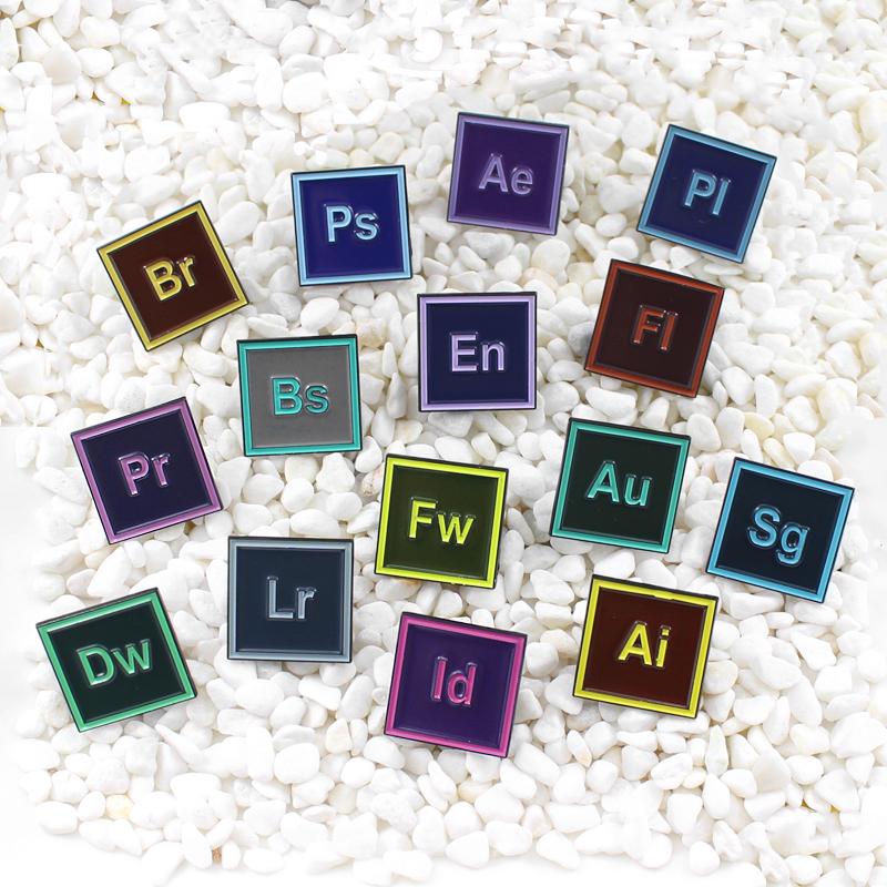 Pins, Brooches Creative Letter Design Drawing Software Acronym Square Enamel Brooch Office Application-specific Letters Badge
Pins, Brooches Creative Letter Design Drawing Software Acronym Square Enamel Brooch Office Application-specific Letters Badge