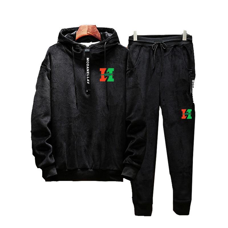 Men's Tracksuits Men Velour Velvet Casual Full Hoodies Gym TrackSuit Sport Sweats Jacket Coat Suit Trousers Pants Outfit Print E611, Black
Men's Tracksuits Men Velour Velvet Casual Full Hoodies Gym TrackSuit Sport Sweats Jacket Coat Suit Trousers Pants Outfit Print E611, Black