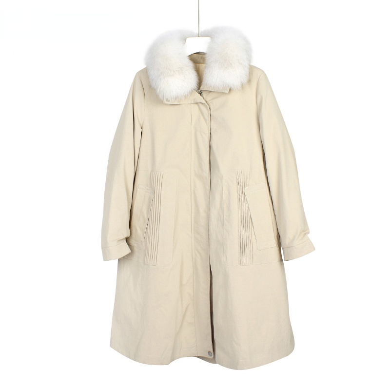 OFTBUY 2021 New Winter Jacket Women Natural Fur Coat Real Fox Fur Collar Rex Rabbit Fur Liner Long Parka Thick Warm Streetwear, Beige
OFTBUY 2021 New Winter Jacket Women Natural Fur Coat Real Fox Fur Collar Rex Rabbit Fur Liner Long Parka Thick Warm Streetwear, Beige