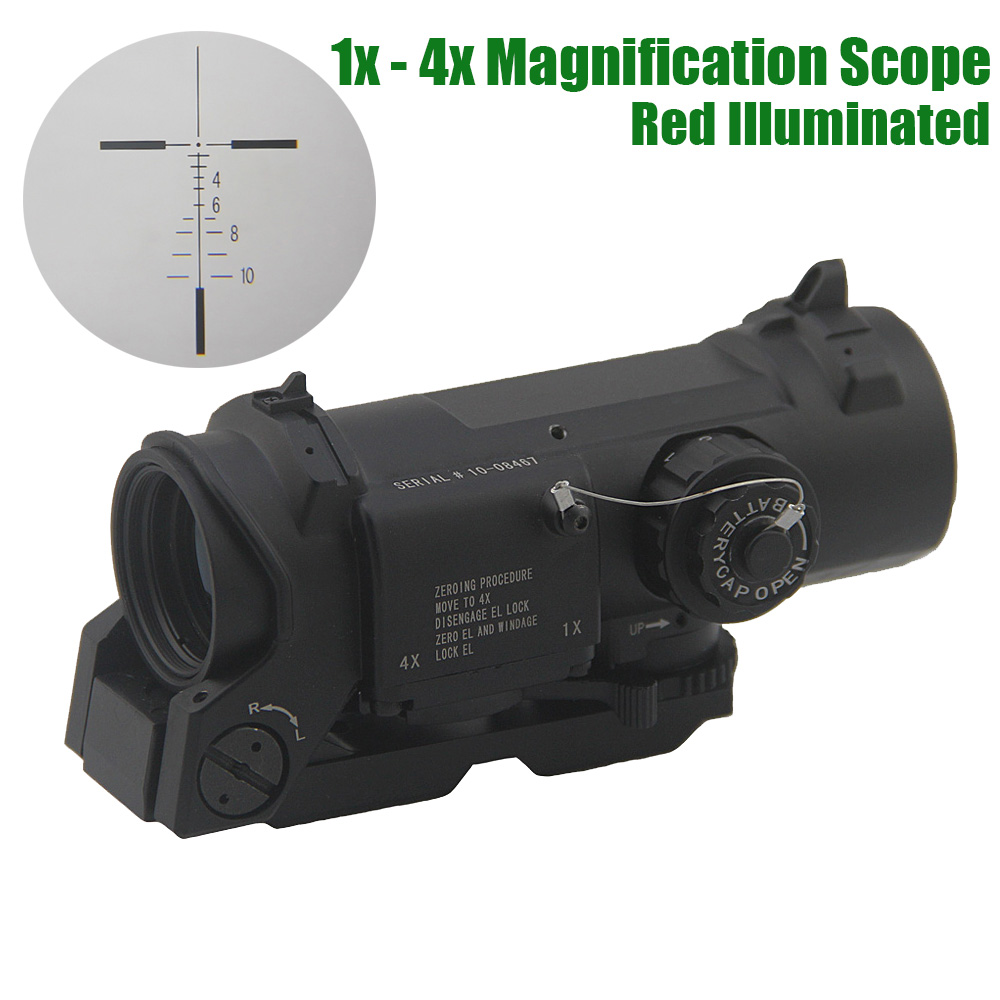 Hunting Scopes Tactical 1x-4x DR Dual Role Scope 4x Magnifier Optic Rifle Hunting 4x32 Red Illuminated Mil-Dot Riflescope Fit 20mm Weaver Picatinny Rail
Hunting Scopes Tactical 1x-4x DR Dual Role Scope 4x Magnifier Optic Rifle Hunting 4x32 Red Illuminated Mil-Dot Riflescope Fit 20mm Weaver Picatinny Rail