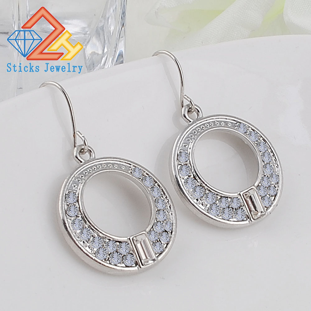 New fashion round earrings earrings Ms. earrings jewelry white K Plating