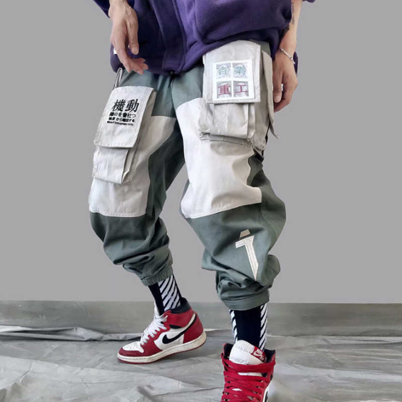 11 BYBB'S DARK Patchwork Pockets Cargo Pants Men Harajuku Hip Hop Sweatpant Male Joggers Track Trousers Streetwear Techwear 210930