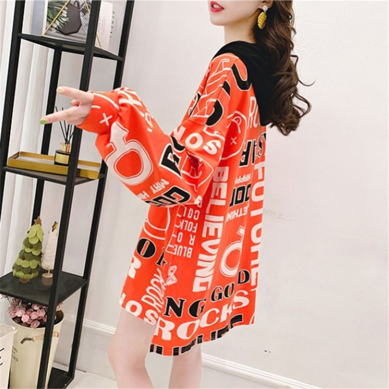 Women Letter Printed Kawaii Funny Korean Tops Female Oversize Fall Ladies Black Streetwear Fashion Long Sleeve Casual Sweatshirt T200904