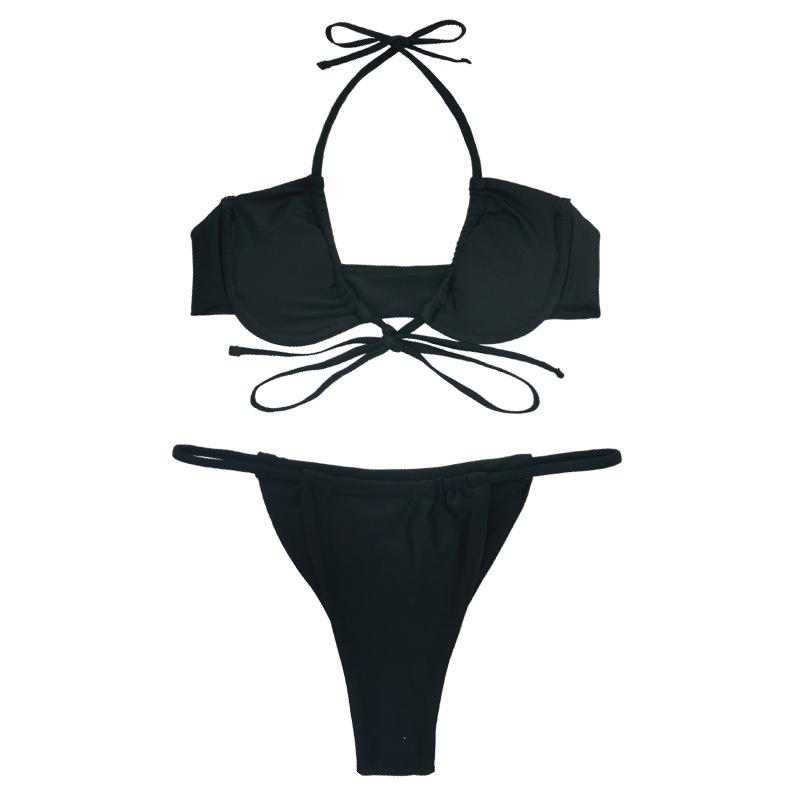 Sexy Bikini 2 Colors Sexy Bikini Women Swimwear Female Swimsuit Two-pieces Bikini set Lace Up Bather Bathing Suit swimwear