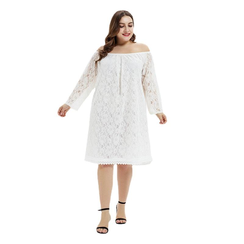Casual Dresses 2021 Plus Size Women's One-line Neck Long-sleeved Loose Lace Dress Vintage Ropa Mujer Talla Grande Vestido Feminino, Black
Casual Dresses 2021 Plus Size Women's One-line Neck Long-sleeved Loose Lace Dress Vintage Ropa Mujer Talla Grande Vestido Feminino, Black