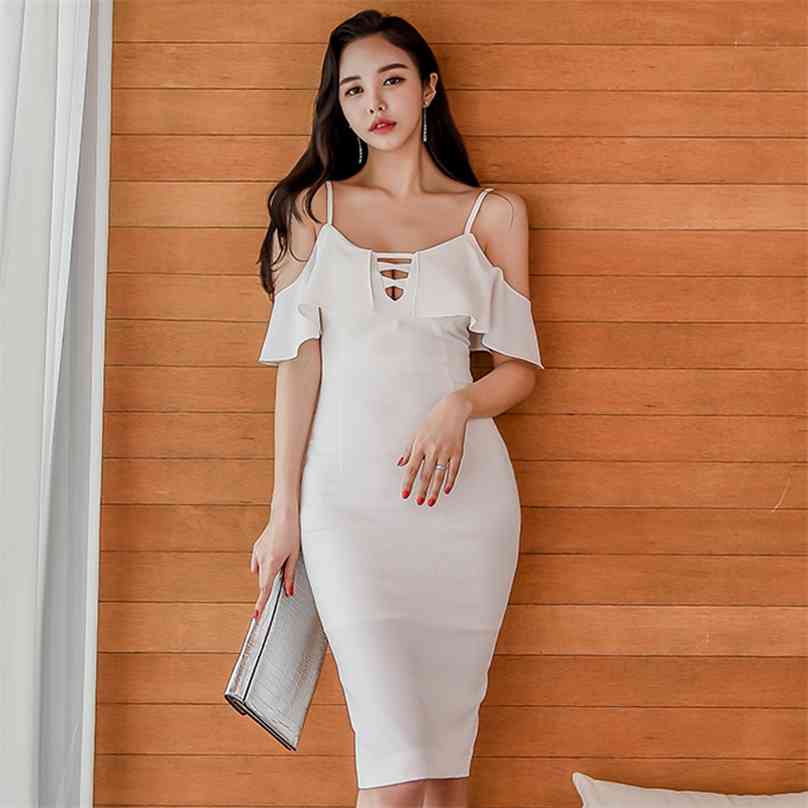 white tight Dress korean ladies Sexy Summer ruffle Sleeveless cabaret night club bodycon Party Dresses for women 210602
white tight Dress korean ladies Sexy Summer ruffle Sleeveless cabaret night club bodycon Party Dresses for women 210602