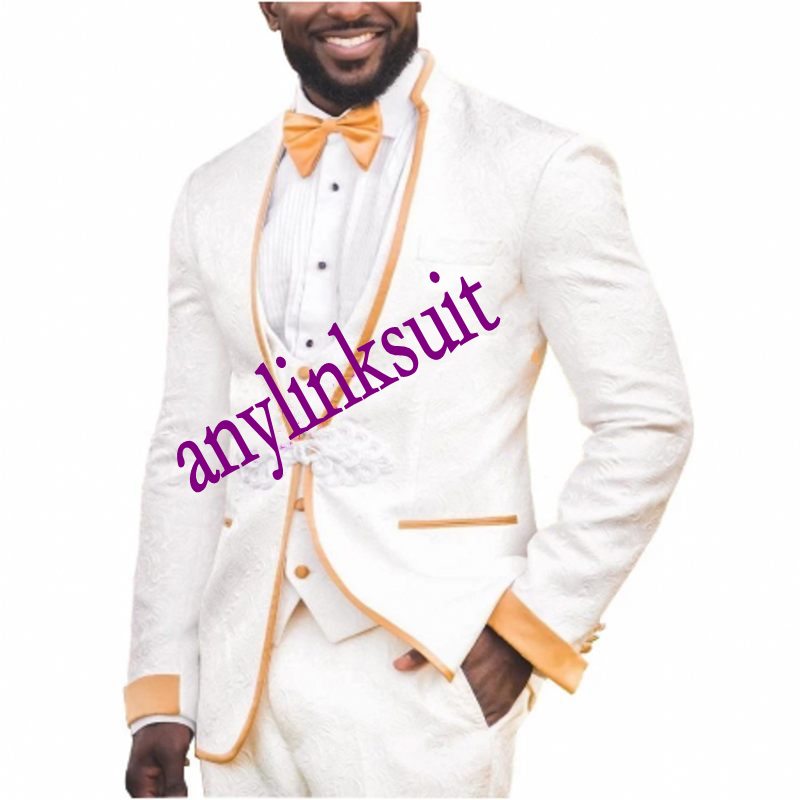 Classic Style One Button Ivory Paisley Groom Tuxedos Stand Collar Wedding/Prom/Dinner Groomsmen Men Suits Blazer (Jacket+Pants+Vest+Tie) W1463, Same as image
Classic Style One Button Ivory Paisley Groom Tuxedos Stand Collar Wedding/Prom/Dinner Groomsmen Men Suits Blazer (Jacket+Pants+Vest+Tie) W1463, Same as image