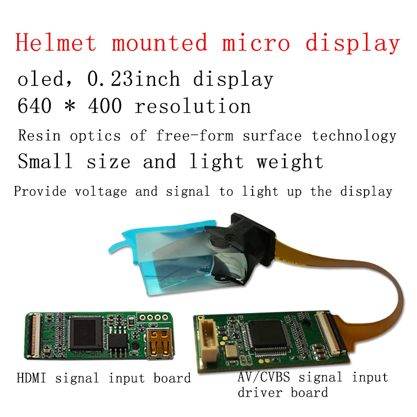 OLED 0.23inch Helmet mounted Video glasses monocular micro display module Electronics product Close-eye display viewfinder
OLED 0.23inch Helmet mounted Video glasses monocular micro display module Electronics product Close-eye display viewfinder