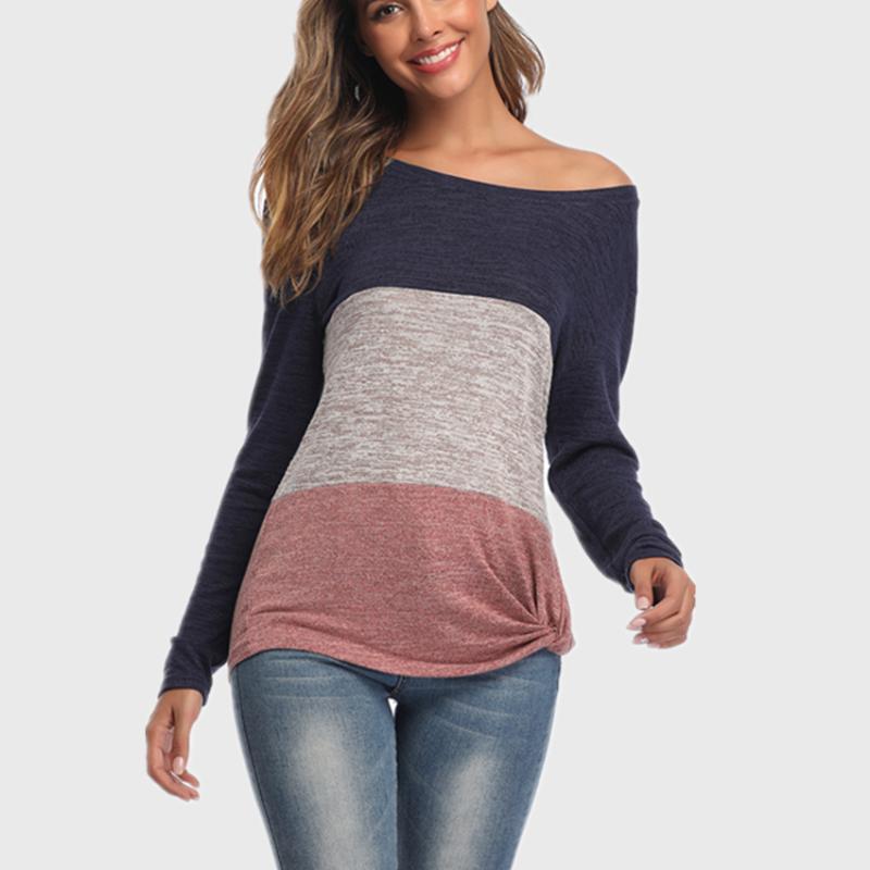 Women' T-Shirt Women Clothes O-neck Knot Top For Female Striped Long Sleeve Loose Tops Tee 2021 Autumn Cotton Shirts, Black 
Women' T-Shirt Women Clothes O-neck Knot Top For Female Striped Long Sleeve Loose Tops Tee 2021 Autumn Cotton Shirts, Black