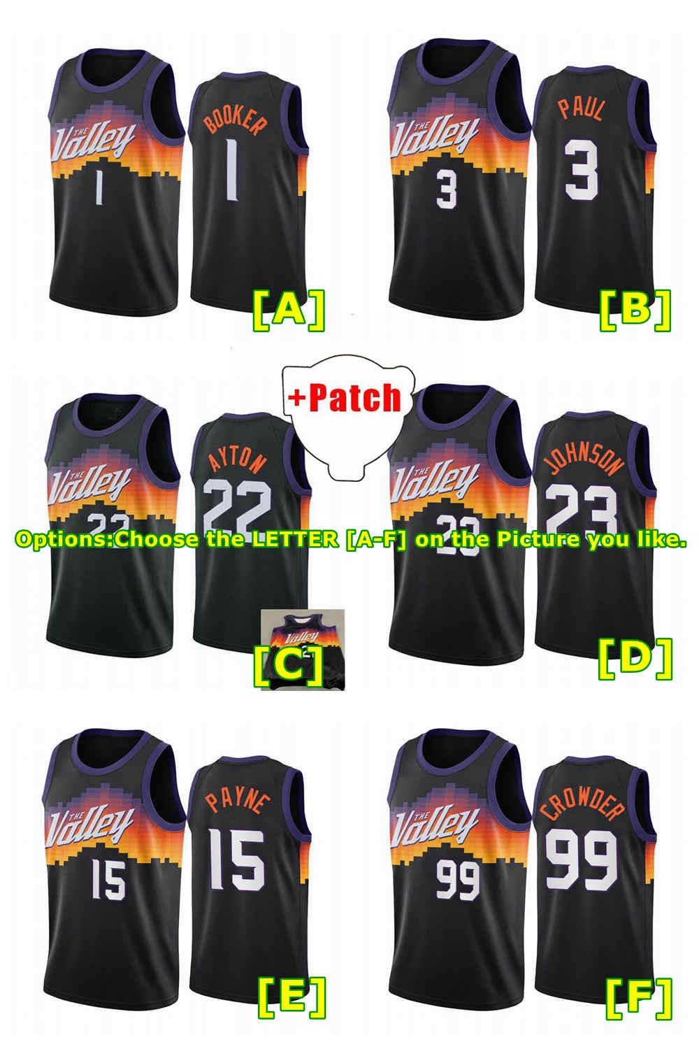 Men Basketball Jersey Retro City Fans Version Chris Paul 3 Devin Booker 1 Ayton 22 Crowder 99 Johnson 23 Payne 15 Black White Purple Orange Color Stitched Size S-XXXL, As photo
Men Basketball Jersey Retro City Fans Version Chris Paul 3 Devin Booker 1 Ayton 22 Crowder 99 Johnson 23 Payne 15 Black White Purple Orange Color Stitched Size S-XXXL, As photo