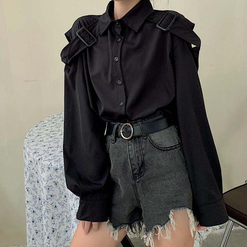 Neploe Spring Harajuku Blusas Tops Long Sleeve Hollow-out Strapless Women Shirt Korean Fashion White Black Blouses 58100 210225