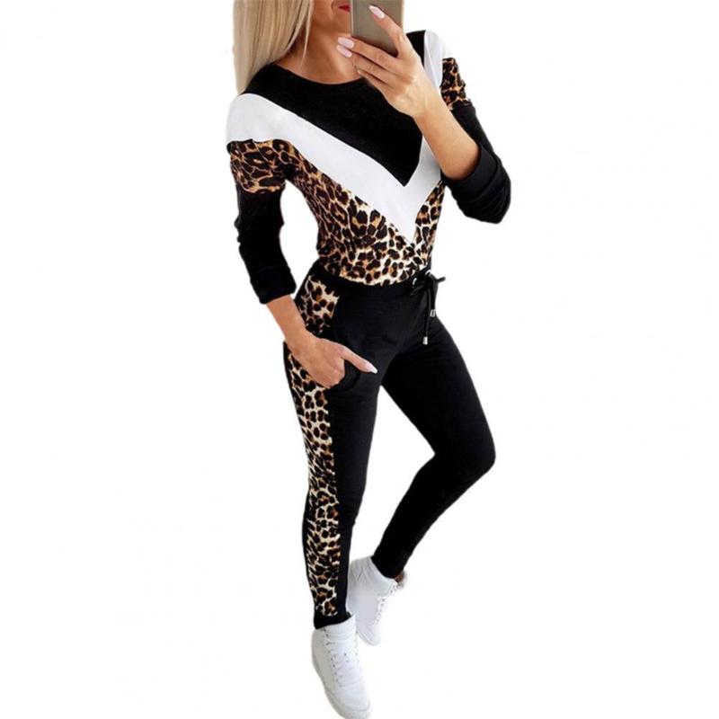 Women' Two Piece Pants 1 Set Jogging Sets Sweatshirt Sweatpants Leopard Patchwork V Pattern Women O Neck Pullover Drawstring For Daily Wear, Pink
Women' Two Piece Pants 1 Set Jogging Sets Sweatshirt Sweatpants Leopard Patchwork V Pattern Women O Neck Pullover Drawstring For Daily Wear, Pink