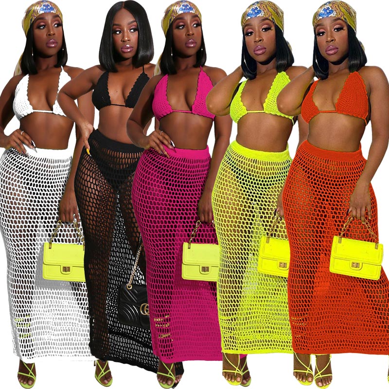 Sexy womens nightclub clothing Hand knitted hollow 2 two piece suits perspective grid beach blouse bra skirt outfits set plus size clothing, Yellow
Sexy womens nightclub clothing Hand knitted hollow 2 two piece suits perspective grid beach blouse bra skirt outfits set plus size clothing, Yellow
